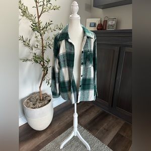 Women’s 1X Schacket, Green Plaid, 1clique